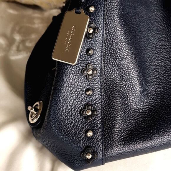 COACH Edie 31 Silver Stud/Floral Rivets Classic Handbag - Picture 16 of 16
